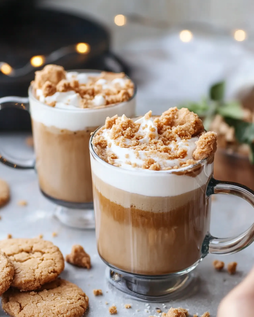 Despre mine 3 Whisking peanut butter and brown sugar into hot espresso in a mug for the Peanut Butter Cookie Latte base.
